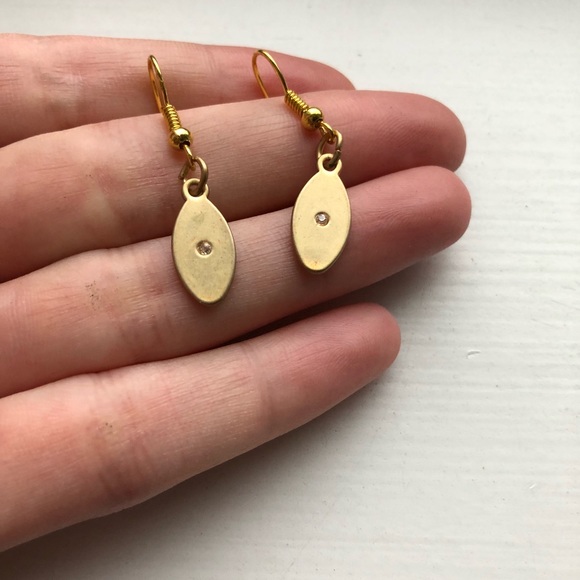 Gold medallion & diamond drop earrings - Picture 5 of 6